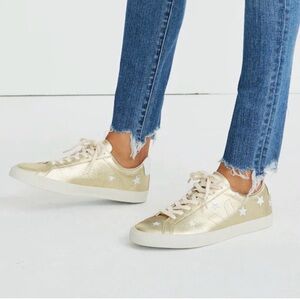NEW Veja x Madewell Gold & White Stars Sneakers Size 8 EU 39